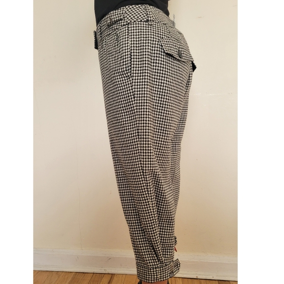 Houndstooth  Wool Capri Pants - Picture 4 of 8